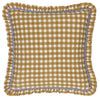 Furn. Maude Gingham 45cm x 45cm Piped Filled Cushion Gold