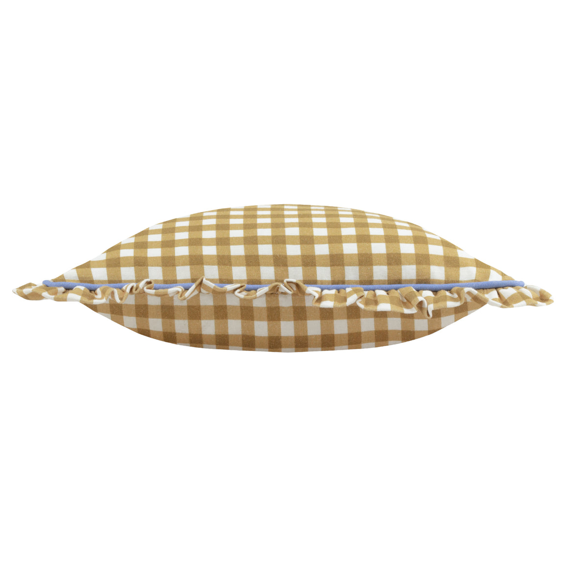 Furn. Maude Gingham 45cm x 45cm Piped Filled Cushion Gold