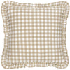 Furn. Maude Gingham 45cm x 45cm Piped Filled Cushion Natural