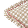 Furn. Maude Gingham 45cm x 45cm Piped Filled Cushion Natural