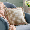 Furn. Maude Gingham 45cm x 45cm Piped Filled Cushion Natural