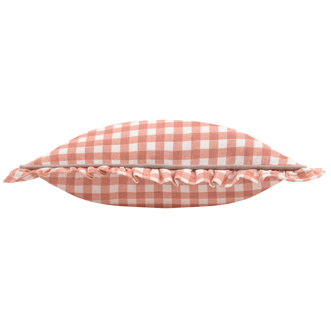 Furn. Maude Gingham 45cm x 45cm Piped Filled Cushion Rose