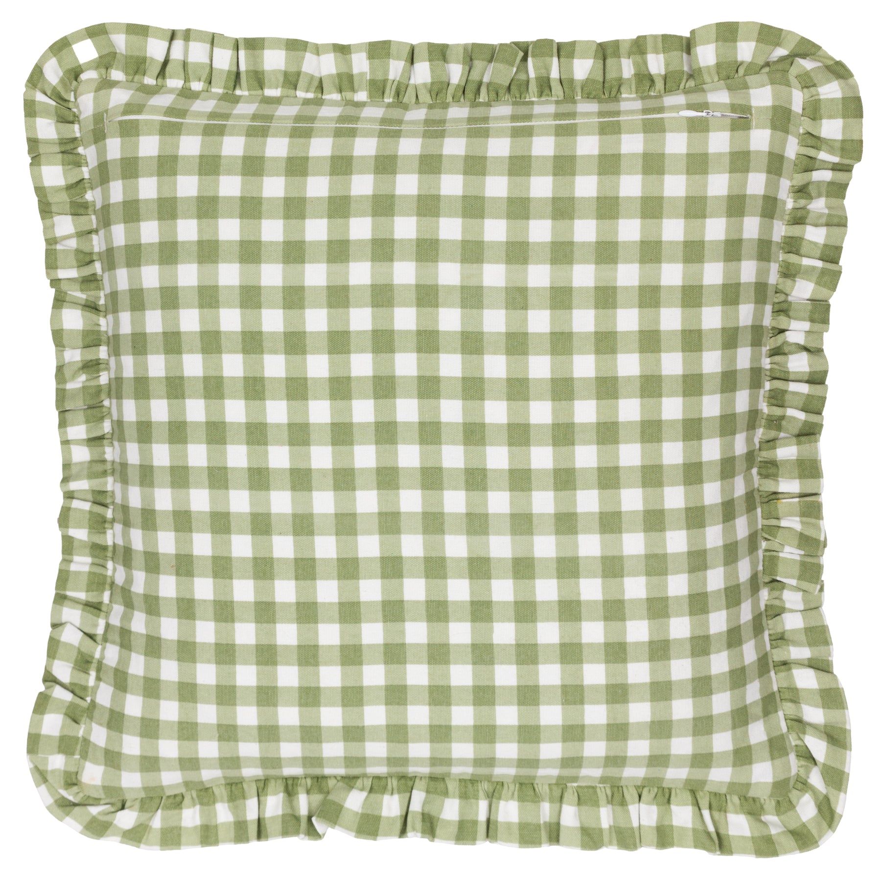 Furn. Maude Gingham 45cm x 45cm Piped Filled Cushion Sage