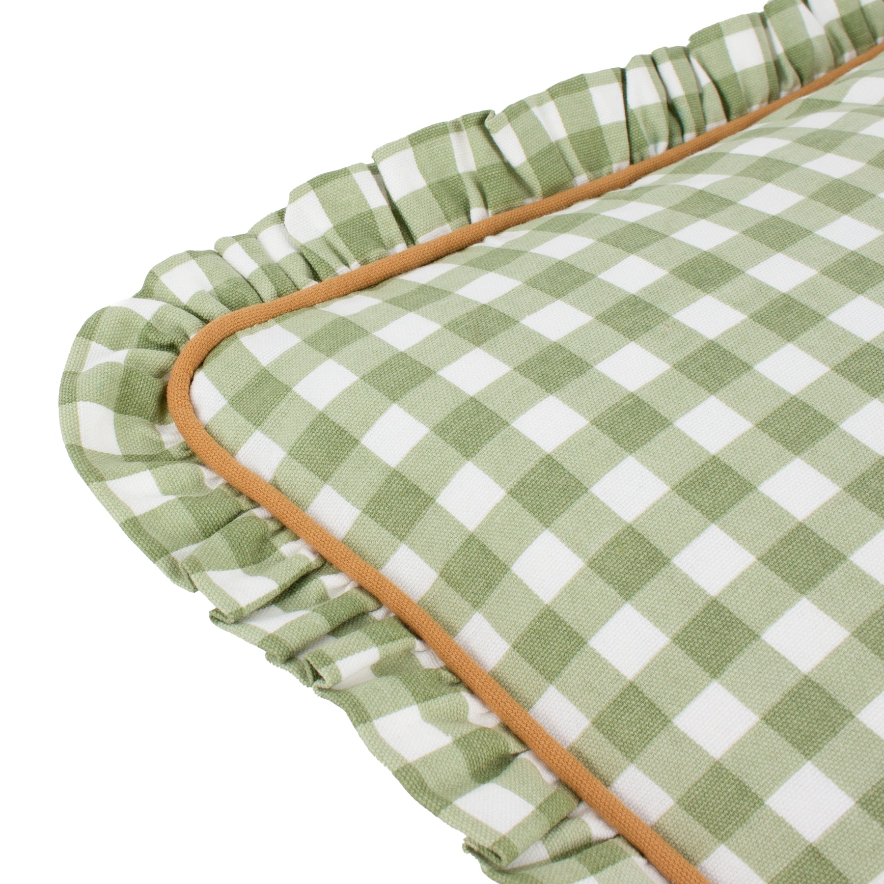 Furn. Maude Gingham 45cm x 45cm Piped Filled Cushion Sage