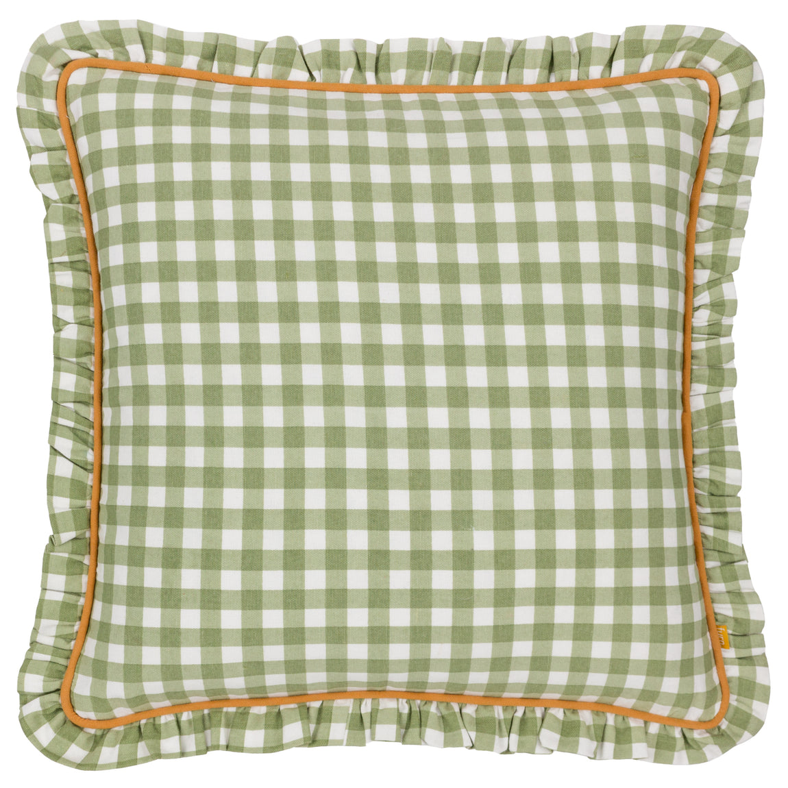 Furn. Maude Gingham 45cm x 45cm Piped Filled Cushion Sage