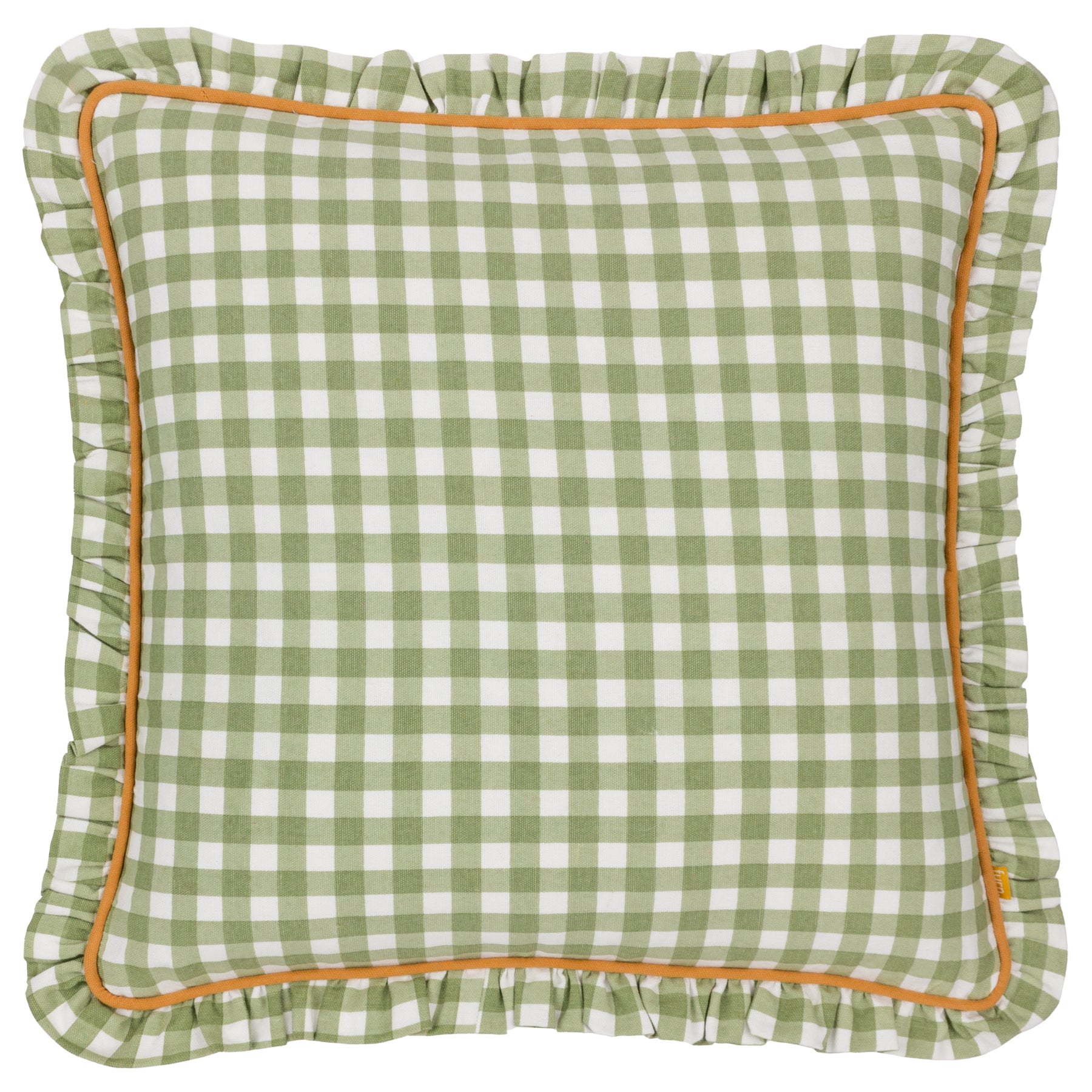 Furn. Maude Gingham 45cm x 45cm Piped Filled Cushion Sage