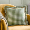 Furn. Maude Gingham 45cm x 45cm Piped Filled Cushion Sage