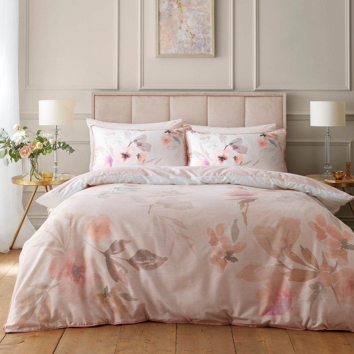 Soiree Mia Floral Blooms Duvet Cover Bedding Set Natural