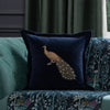 Voyage Maison Mayura Embroidered Velvet 55cm x 55cm Feather Filled Cushion Midnight