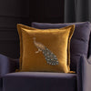 Voyage Maison Mayura Embroidered Velvet 55cm x 55cm Feather Filled Cushion Mustard