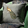 Voyage Maison Mayura Embroidered Velvet 55cm x 55cm Feather Filled Cushion Steel
