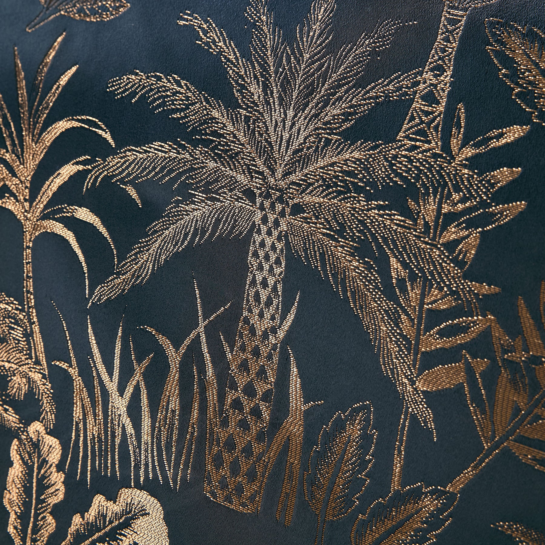 Soiree Midnight Palm Jacquard Duvet Cover Bedding Set Navy