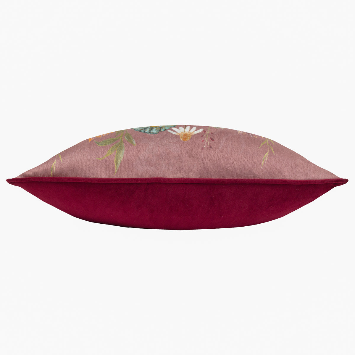 Meadow Bloom Blossom Garden Chenille Piped 30cm x 50cm Filled Boudoir Mauve