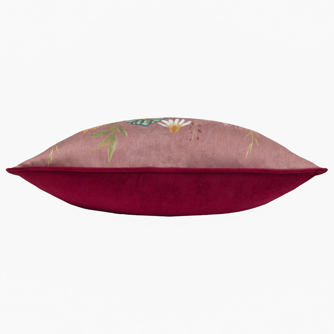 Meadow Bloom Blossom Garden Chenille Piped 30cm x 50cm Filled Boudoir Mauve
