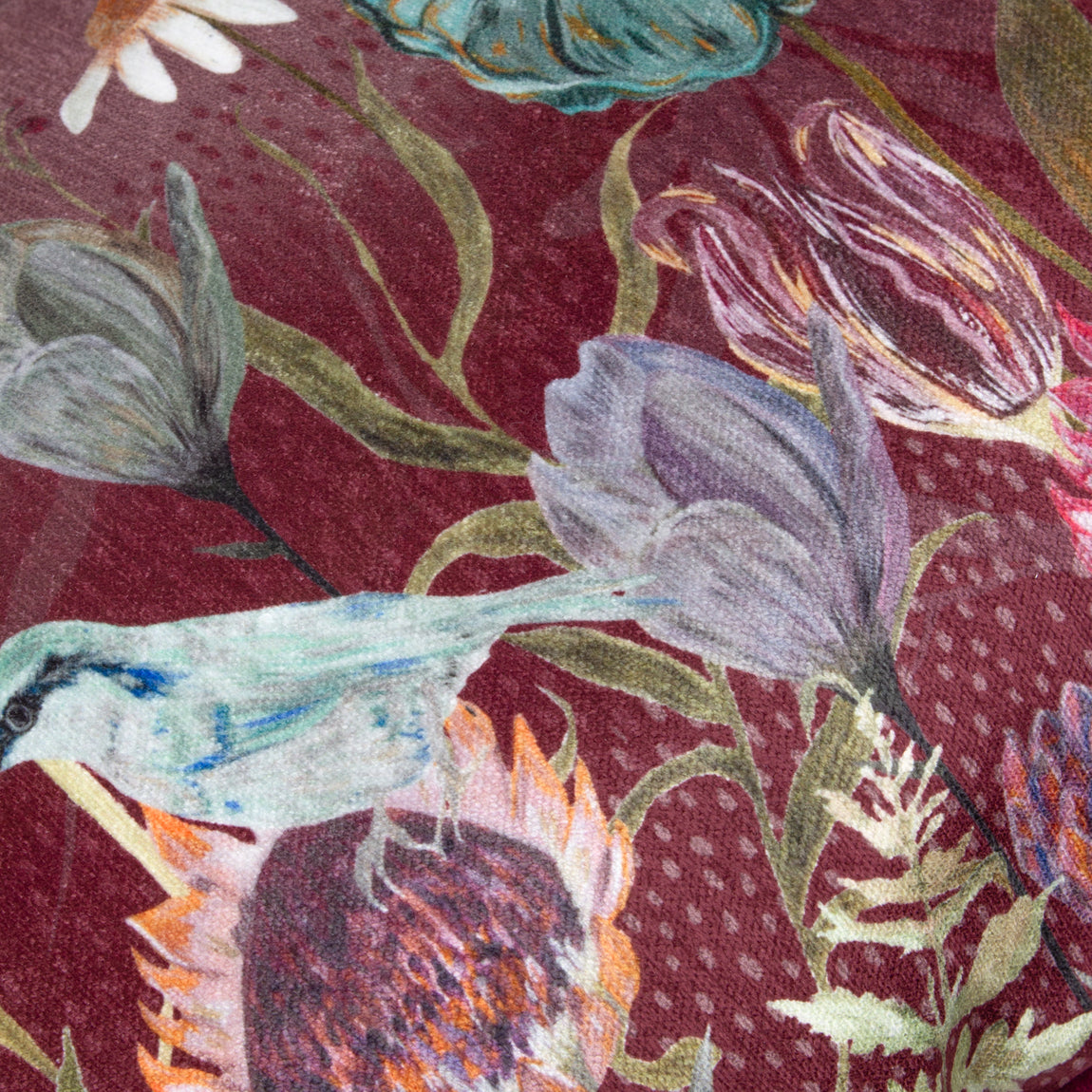 Meadow Bloom Blossom Garden Chenille Piped 30cm x 50cm Filled Boudoir Mauve