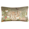 Meadow Bloom Hazel Hare Chenille Piped 30cm x 50cm Filled Boudoir Sage