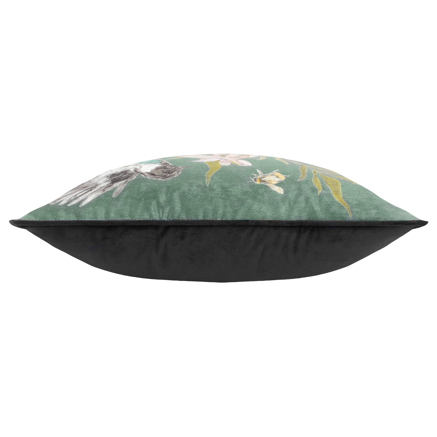 Meadow Bloom Birds Chenille Piped Filled Cushion 43cm x 43cm Teal