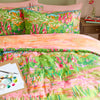 Meadow Escape Duvet Cover Bedding Set Green Pink