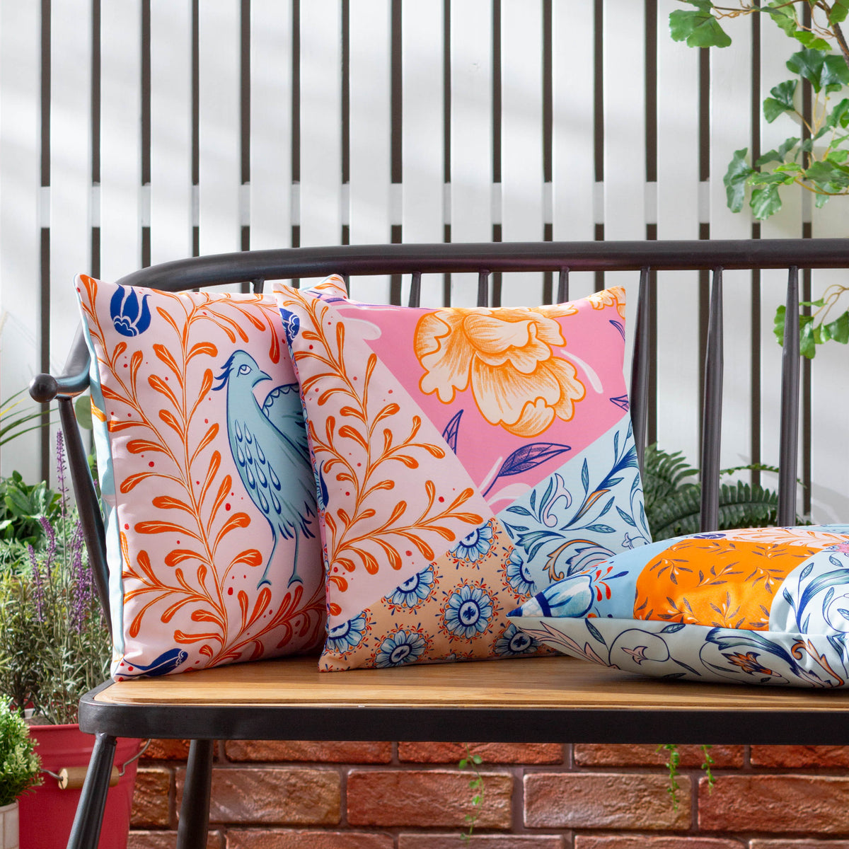 Furn. Melhoun Abstract Outdoor 43cm x 43cm Filled Cushion Multicolour