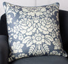 Paoletti Melrose Floral Piped 50cm x 50cm Filled Cushion Slate Blue