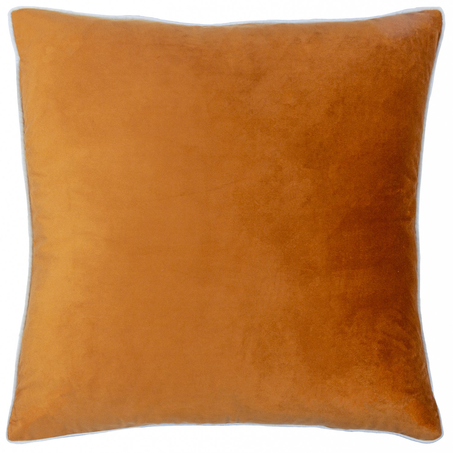Paoletti Meridian Velvet Filled Cushion 55cm x 55cm Ginger Ecru