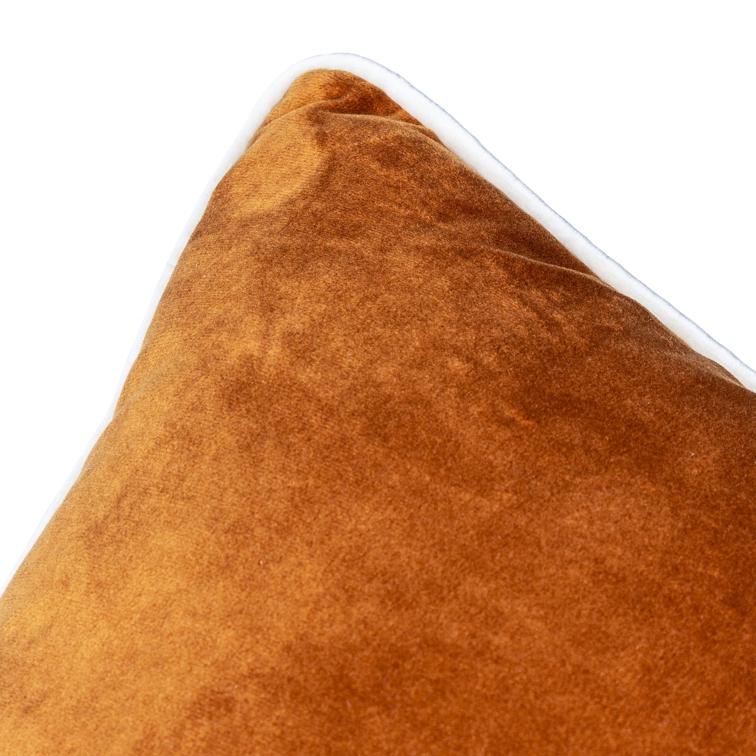 Paoletti Meridian Velvet Filled Cushion 55cm x 55cm Ginger Ecru