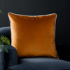 Paoletti Meridian Velvet Filled Cushion 55cm x 55cm Ginger Ecru