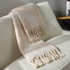 Meta Jacquard Tasselled 130cm x 180cm Throw Marshmallow