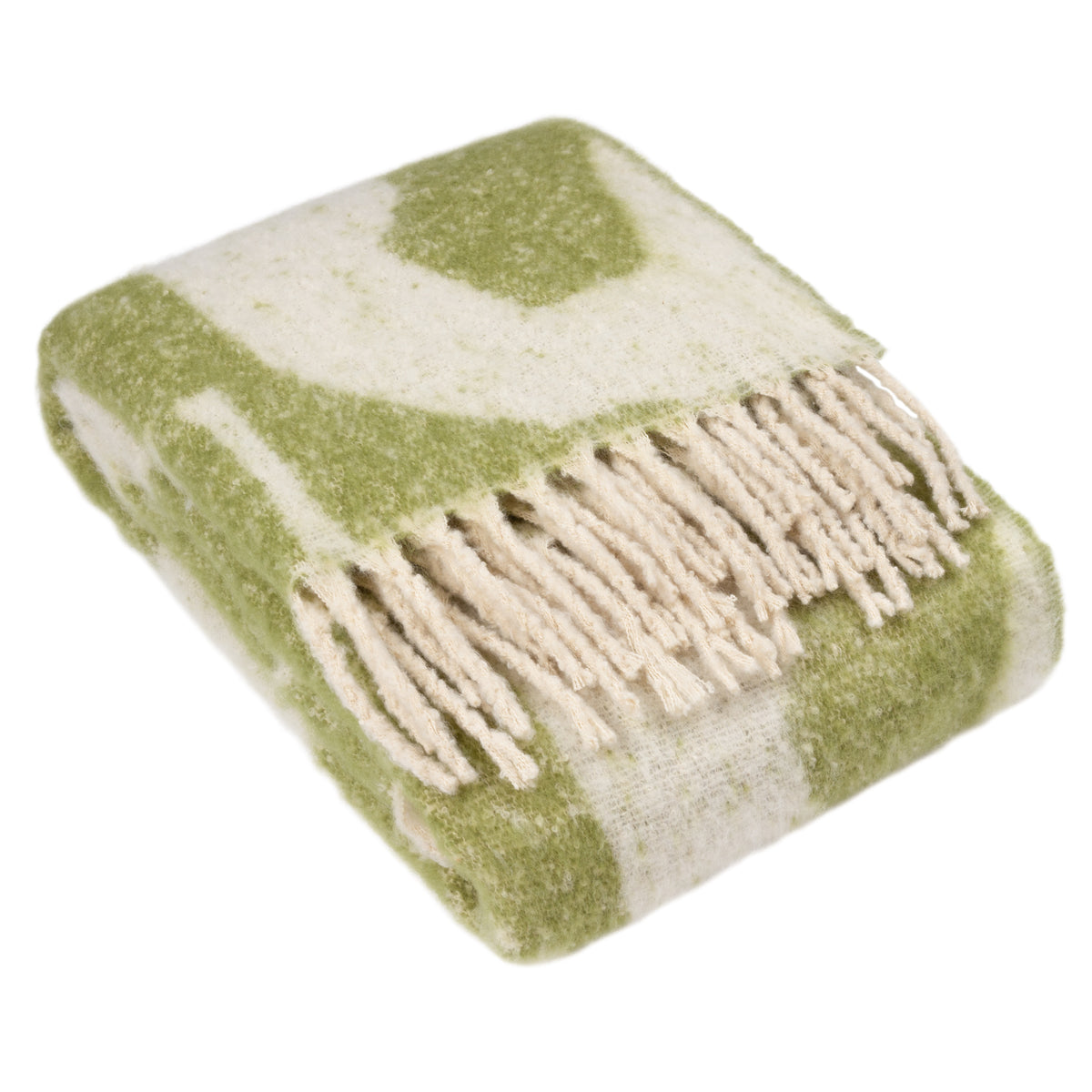 Meta Jacquard Tasselled 130cm x 180cm Throw Olive
