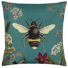 Midnight Garden Bee Outdoor Filled Cushion 43cm x 43cm Teal