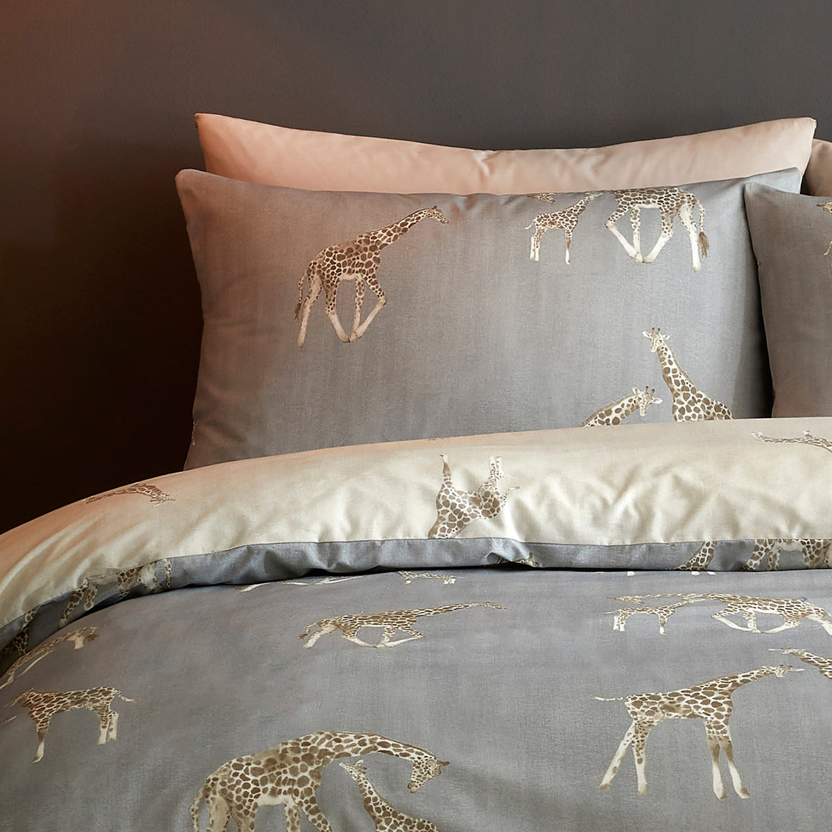 Fusion Milo Reversible Duvet Cover Bedding Set Grey
