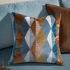 Furn Metro Harlequin Velvet 50cm x 50cm Filled Cushion Ginger