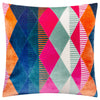 Furn Metro Harlequin Velvet 50cm x 50cm Filled Cushion Multi
