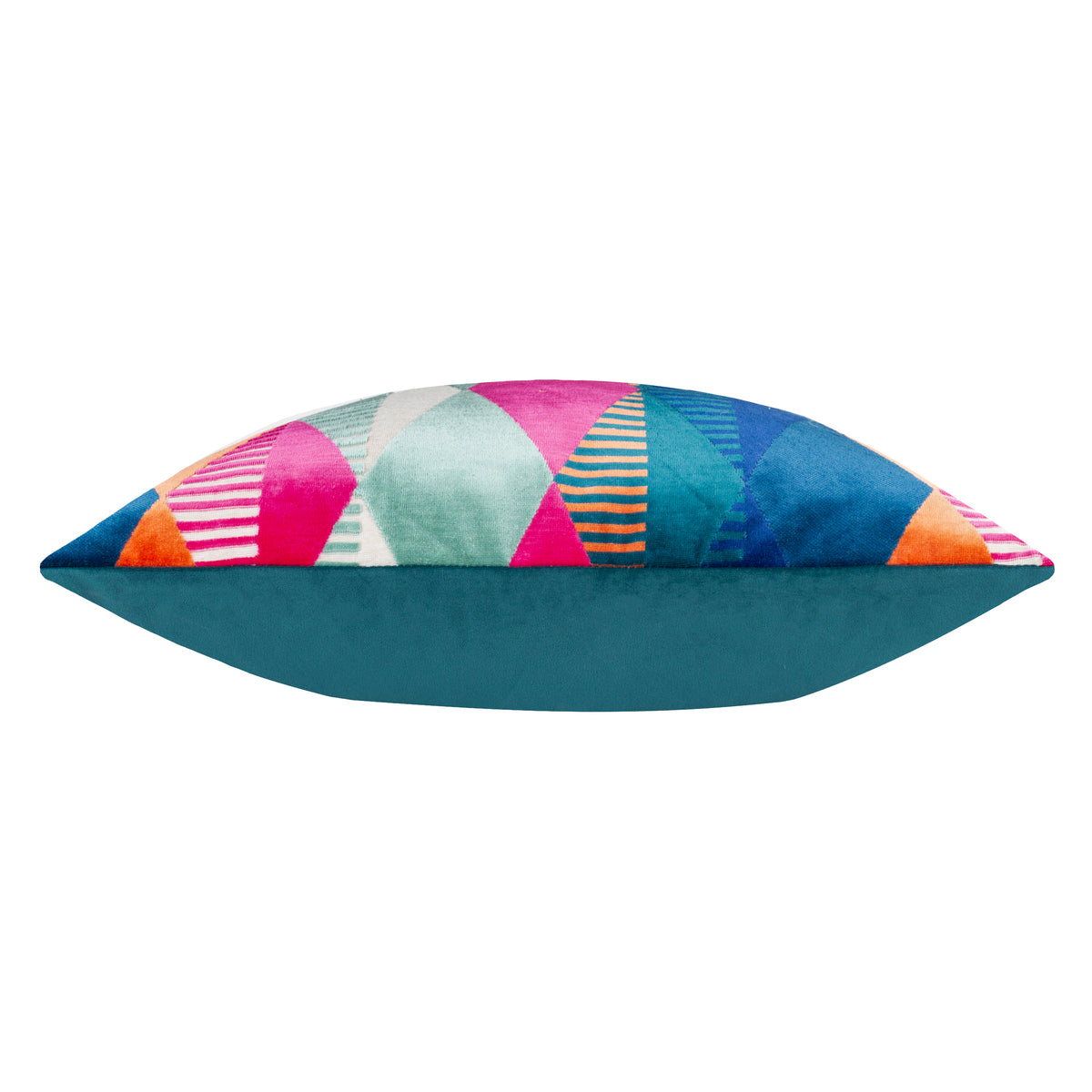 Furn Metro Harlequin Velvet 50cm x 50cm Filled Cushion Multi