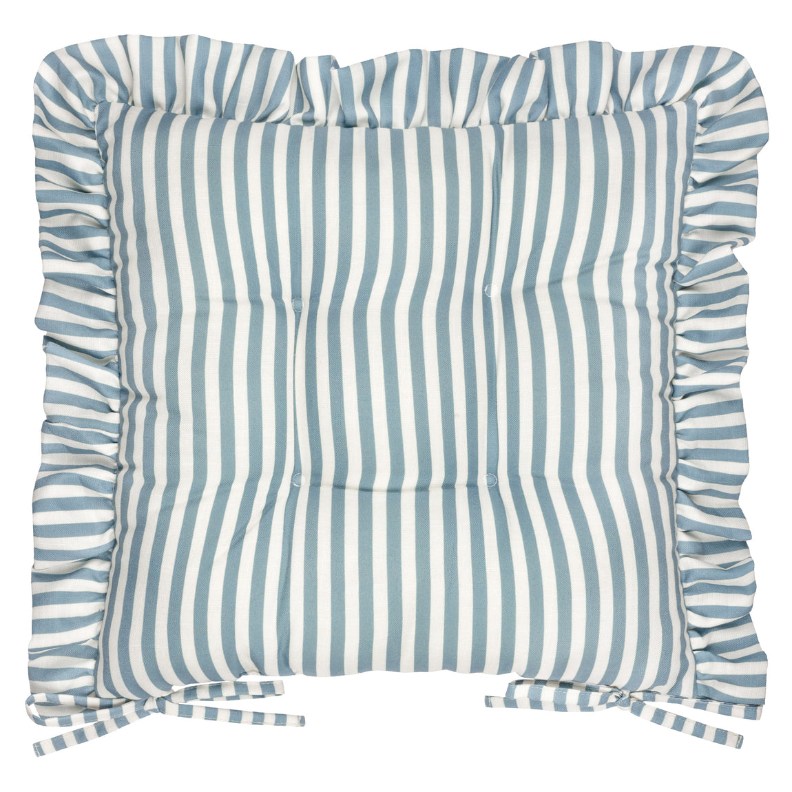 Wylder Millie Ruffle Set of 2 40cm x 40cm Outdoor Seat Pads Blue