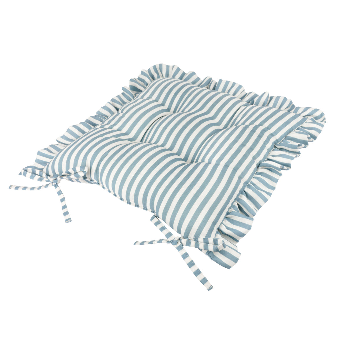 Wylder Millie Ruffle Set of 2 40cm x 40cm Outdoor Seat Pads Blue