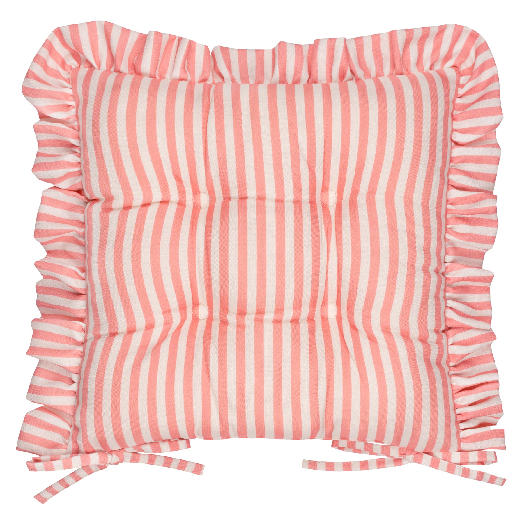 Wylder Millie Ruffle Set of 2 40cm x 40cm Outdoor Seat Pads Pink