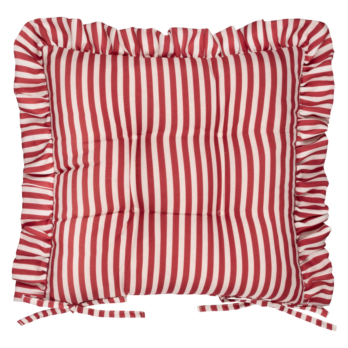 Wylder Millie Ruffle Set of 2 40cm x 40cm Outdoor Seat Pads Red