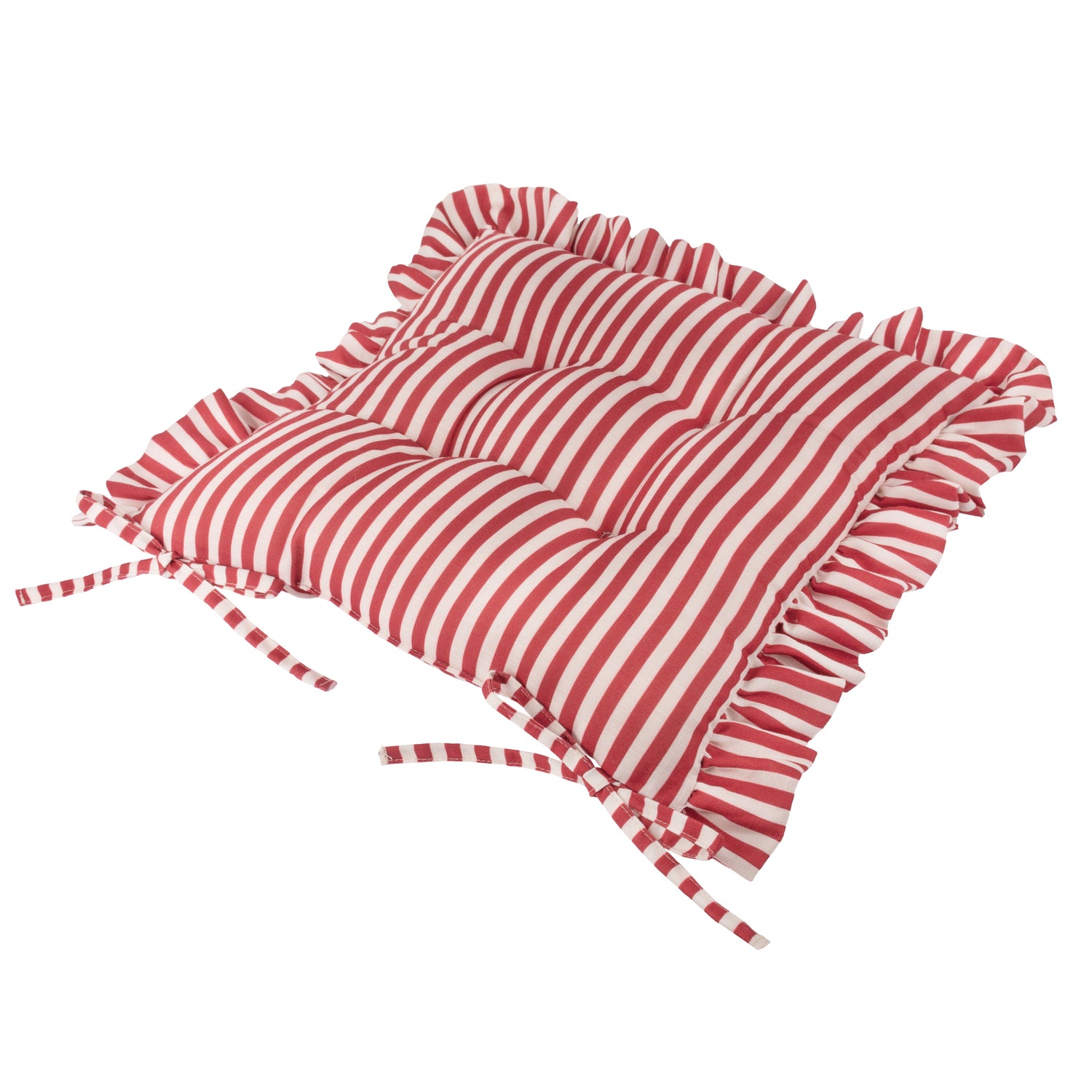 Wylder Millie Ruffle Set of 2 40cm x 40cm Outdoor Seat Pads Red