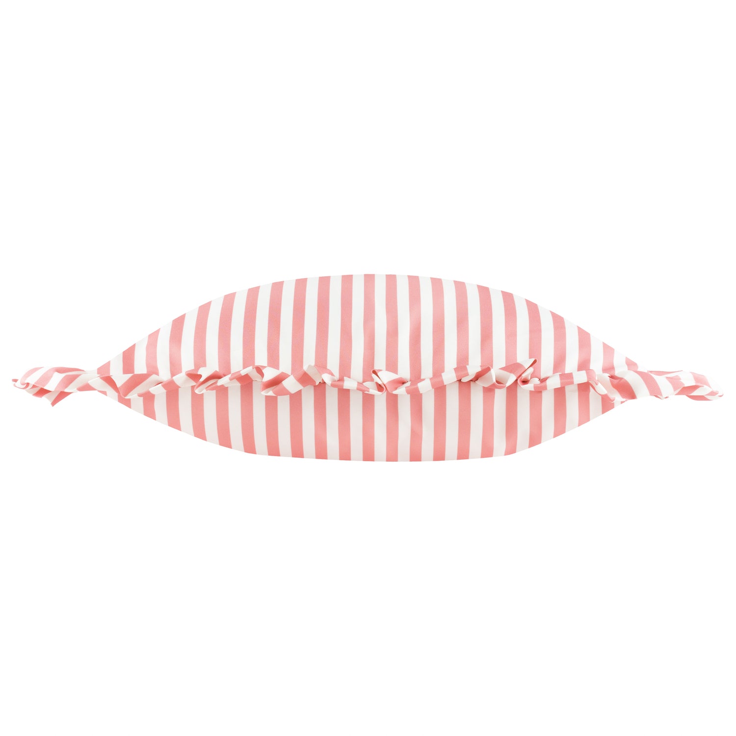 Wylder Nature Millie Ruffle Striped Outdoor Filled Cushion 50cm x 50cm Pink