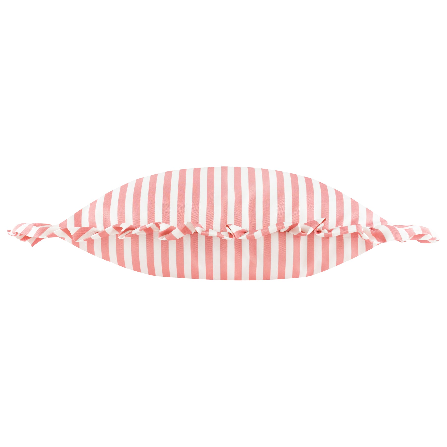 Wylder Nature Millie Ruffle Striped Outdoor Filled Cushion 50cm x 50cm Pink