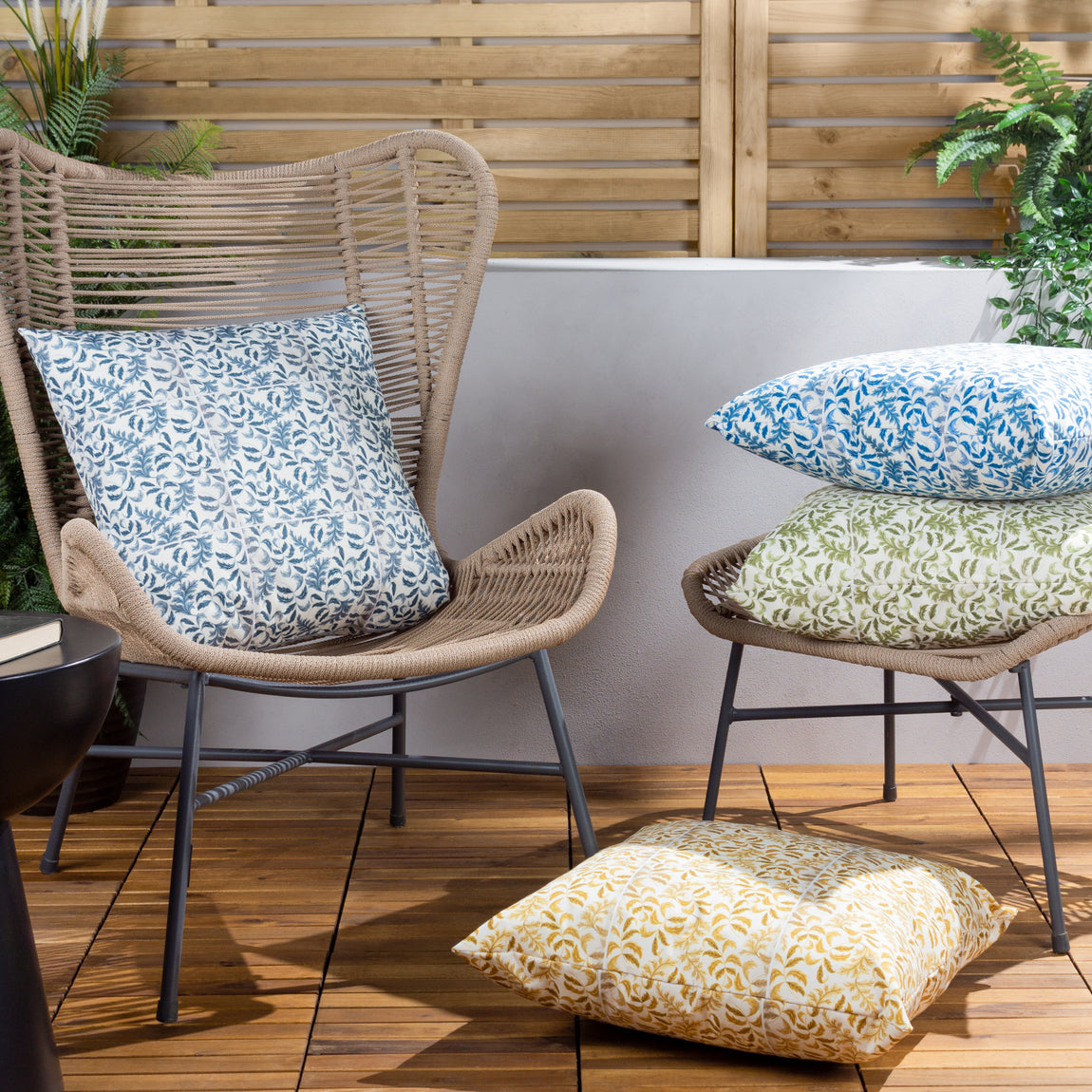 Minton Tiles Outdoor Filled Cushion 55cm x 55cm Saffron