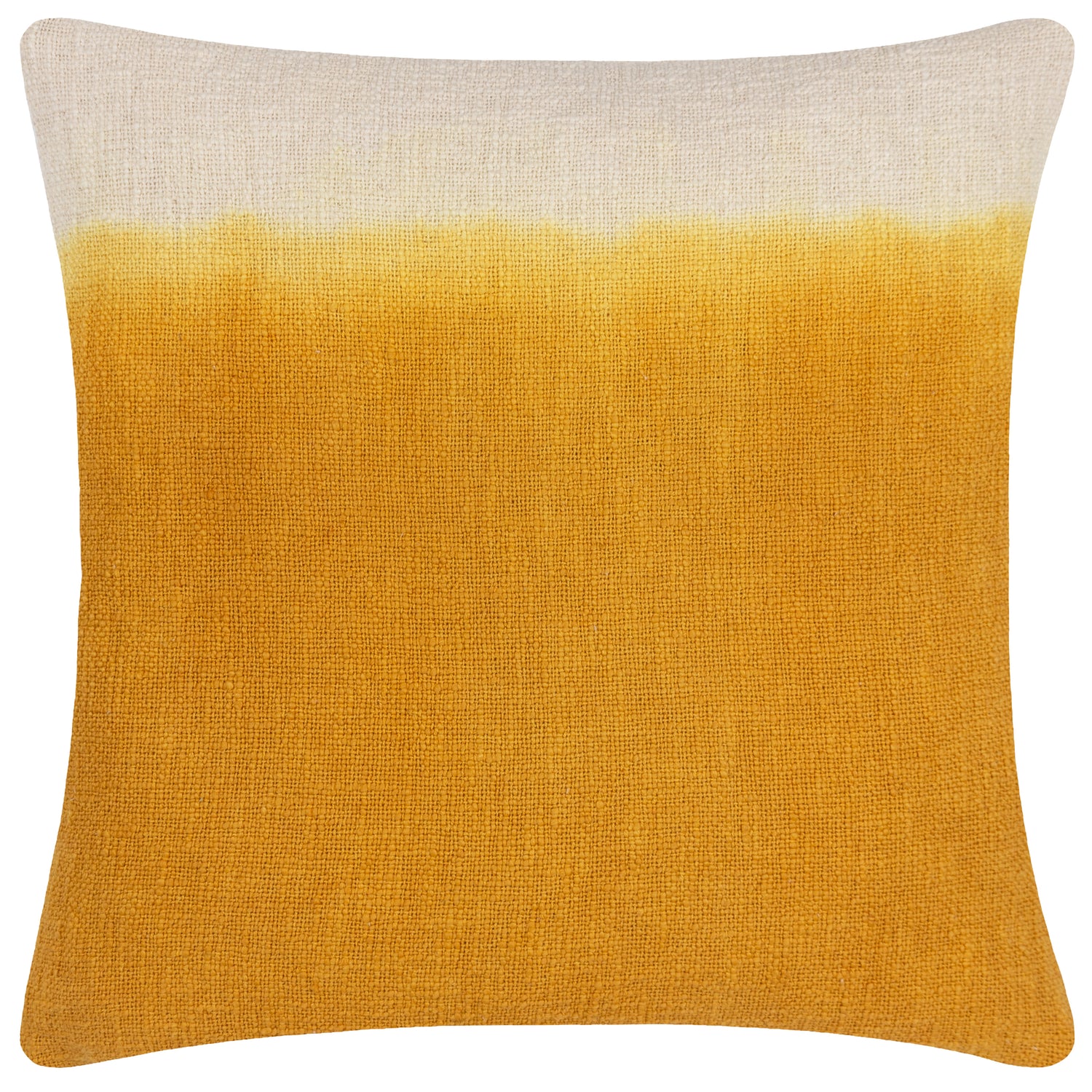 Furn. Mizu Dip Dye Printed 50cm x 50cm Filled Cushion Ochre