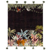 Midnight Jungle Velvet Tasselled Throw 125cm x 150cm Noir