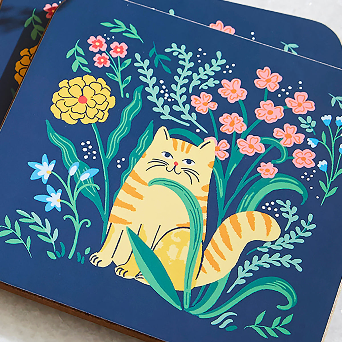 Ulster Weavers Marmalade Meadow Pack of 4 Coasters Navy