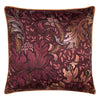 Laurence Llewelyn-Bowen Morris Major Chintz Velvet 55cmx55cm Filled Cushion Burgundy