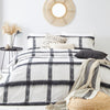 Yard Mohair Check Single Duvet Cover Bedding Set Natural Black