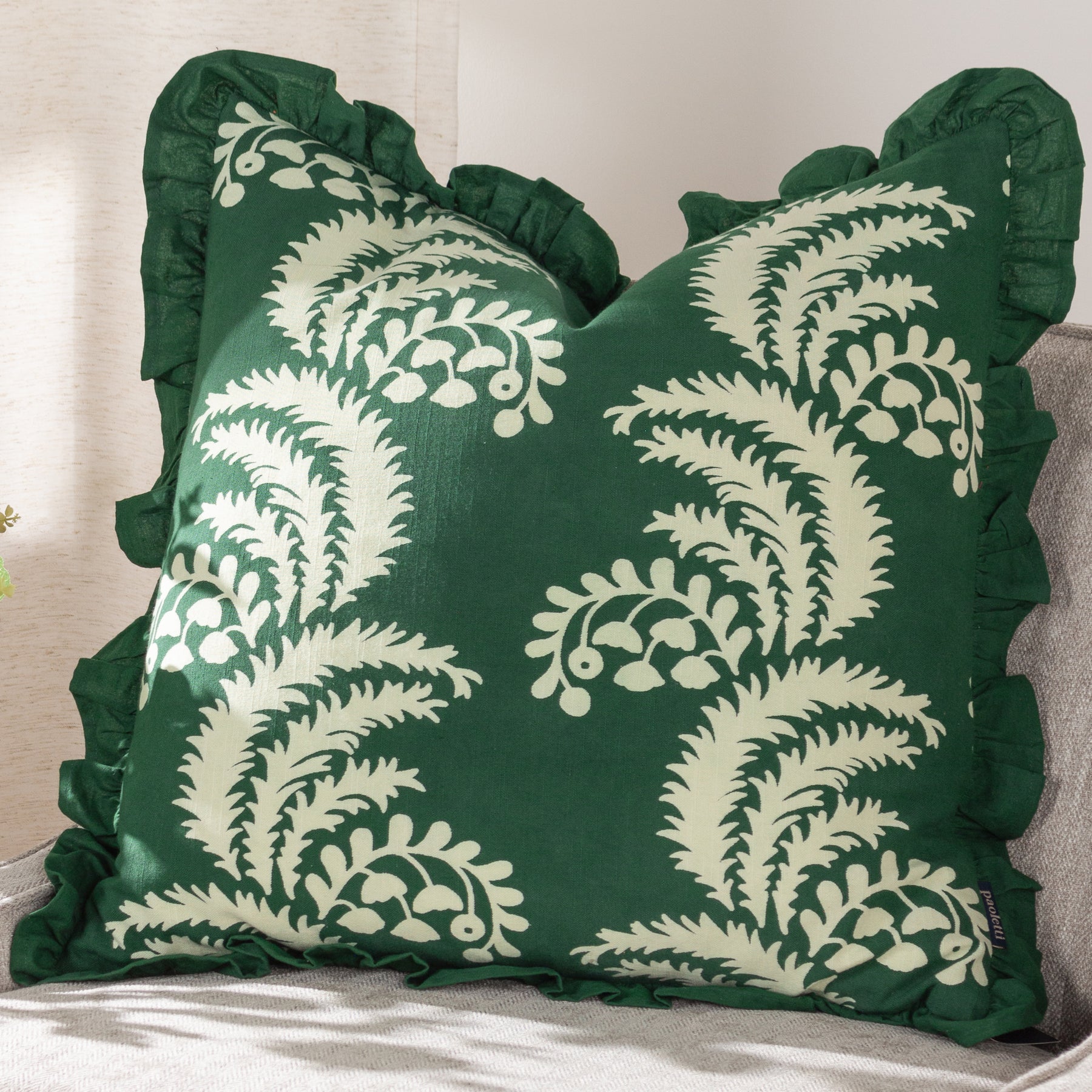 Paoletti Montrose Floral Printed 50cm x 50cm Filled Cushion Redcurrent