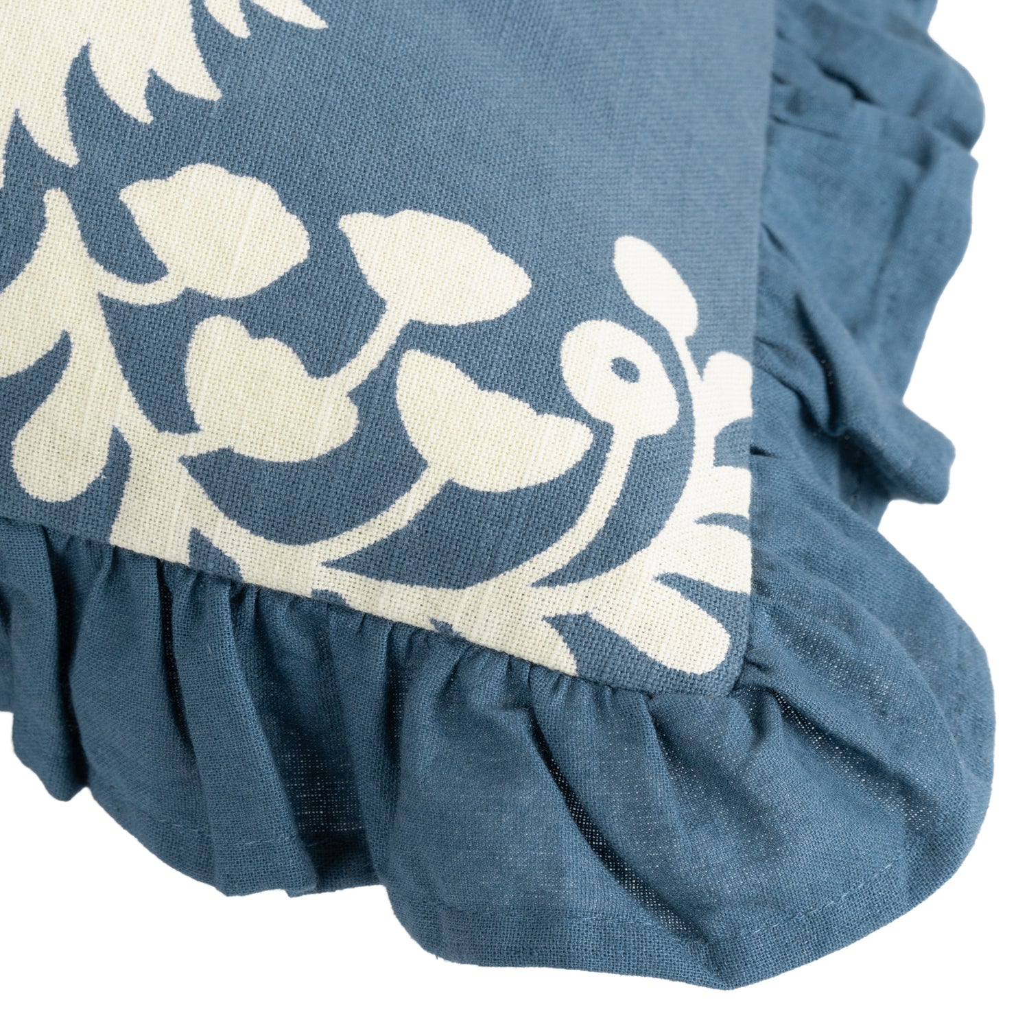 Paoletti Montrose Floral Printed 50cm x 50cm Filled Cushion French Blue