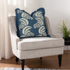 Paoletti Montrose Floral Printed 50cm x 50cm Filled Cushion French Blue